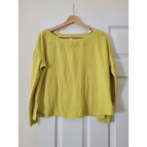 Anthropologie Daily Practice Mustard Yellow Knit Sweater Top Size XSmall